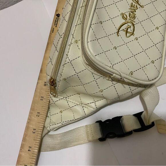Loungefly Disney Logo Quilted White Cream Fanny Pack - Picture 10 of 10
